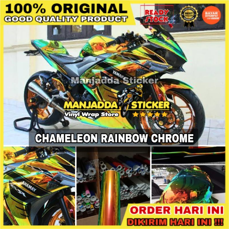 STIKER SKOTLET BUNGLON HOLOGRAM RAINBOW CHROME