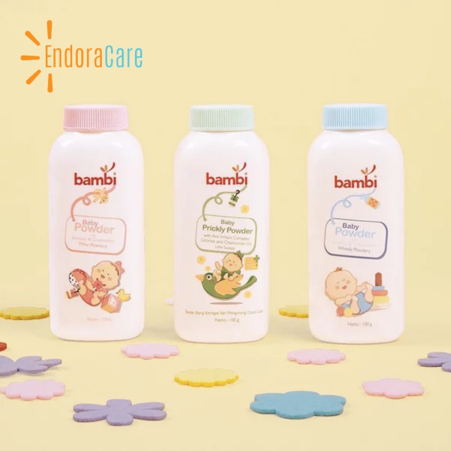 BAMBI BABY POWDER 100GR WOODY&amp;MILK POWDER/BEDAK TABUR