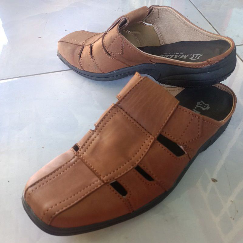 Sandal slide kulit asli. Nyaman dipakai,selop kulit asli