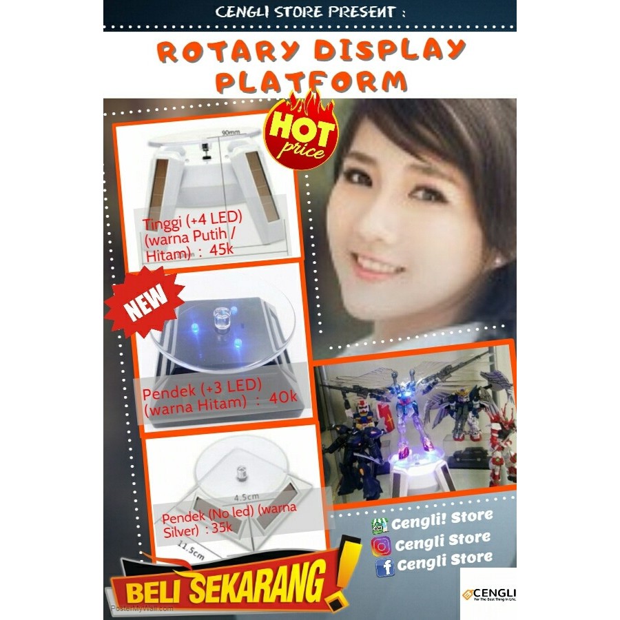 Stand Putar / Base Putar SHF GUNDAM NENDO AKRILIK + LED