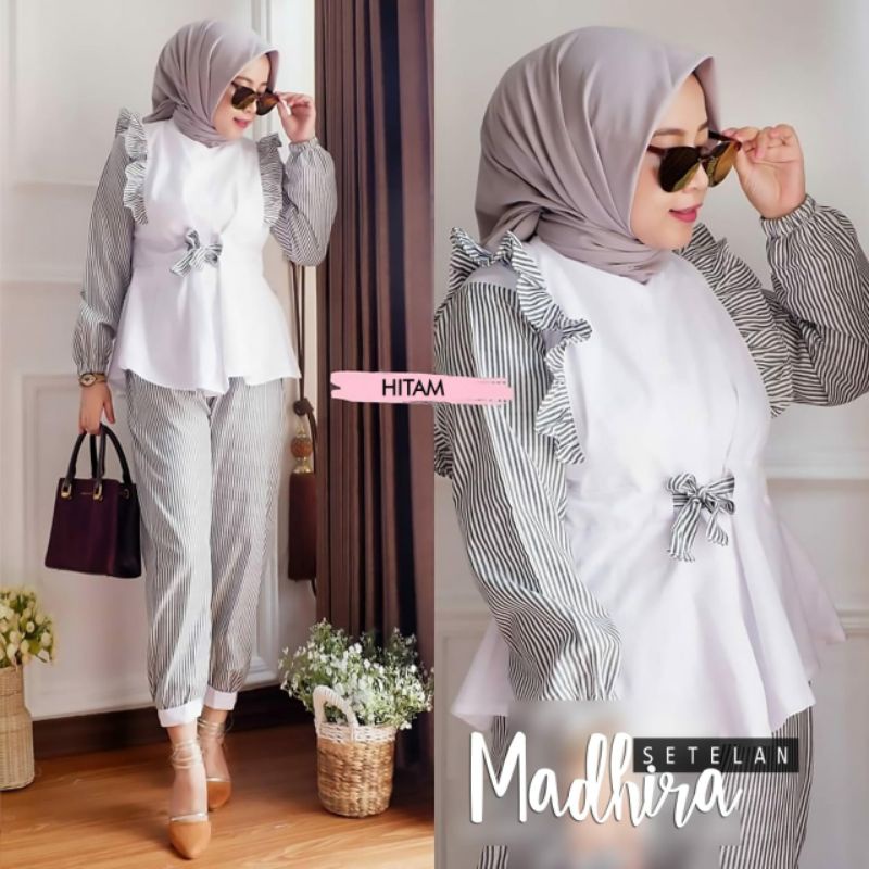 SET MADHIRA SALUR FASHION PAKAIAN WANITA SETELAN BUSUI ATASAN DAN CELANA JCHM