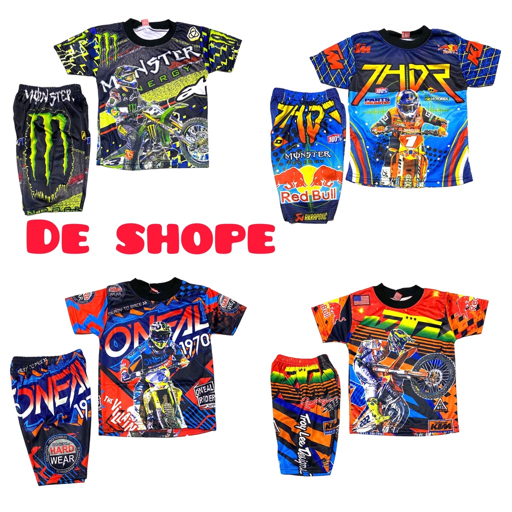 BISA COD / SETELAN BAJU MOTORCROSS ANAK ANAK TERBARU / SET BAJU MOTOR ANAK LAKI LAKI TERMURAH