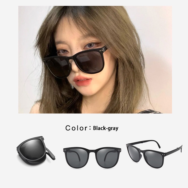 Kacamata Hitam Terbaru Bisa Di Lipat Sunglasses Anti-Uv Wanita Pria Import Kacamata Fashion-Won