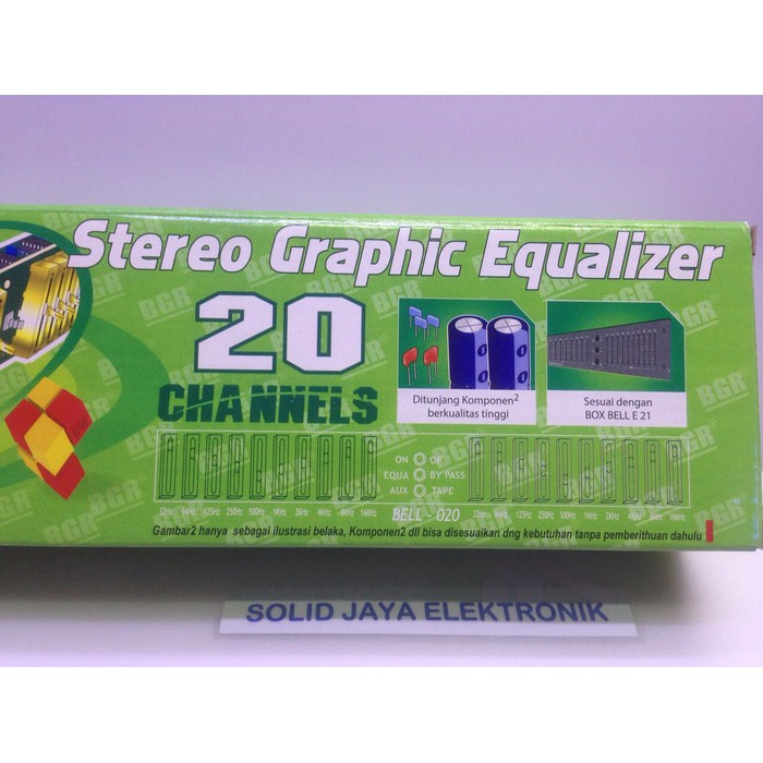 KIT EQUALIZER 20 CHANNEL STEREO 20 CHANEL POTENSIO GESER - STEREO GRAPHIC EQUALIZIER EKUALIZER BELL