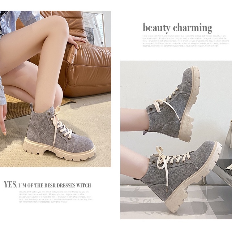 [ ORIGINAL IMPORT ] Sepatu Boots Korea Wanita Import Boots Jeans Premium Quality SI 159