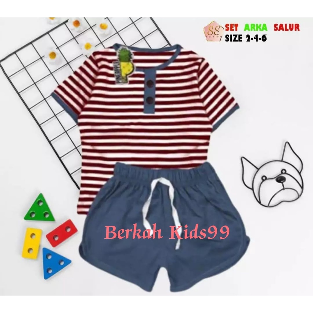 SETELAN ANAK ARKA SALUR /SETELAN ARKA PILIH WARNA 1-5 TAHUN