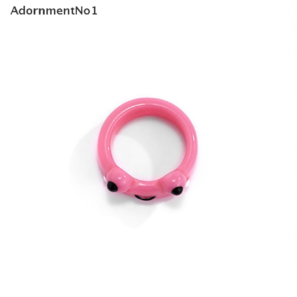 (AdornmentNo1) Cincin Bentuk Katak Bahan Polymer Clay Resin Untuk Wanita