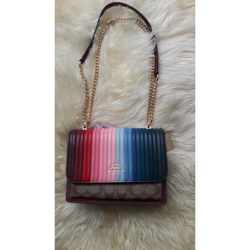 tas coach C1446 klare crossbody with rainbow quilting