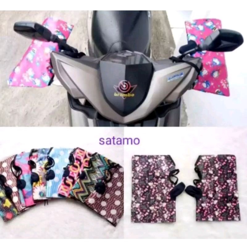 SATAMO NON FURING/SARUNG TANGAN STANG MOTOR UNISEX MOTIF WANITA RANDOM