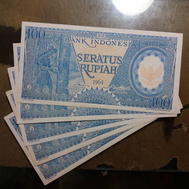 Uang Kuno 100 Pekerja Biru 1964