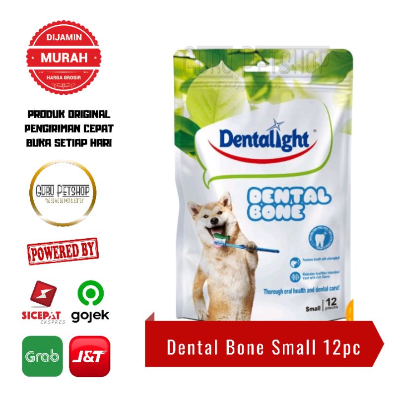 Dentalight Dental Bone Small 12pcs Snack Anjing Dog Treats Dental Bone