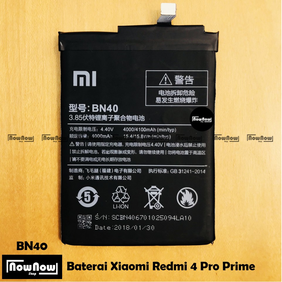 Baterai Xiaomi Redmi 4 Pro Prime BN40 Original Batre Batrai Battery HP