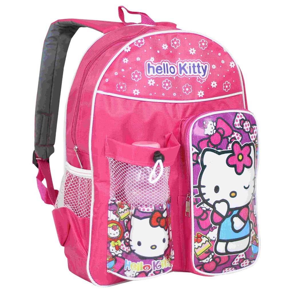 Tas Ransel Anak Botol Hello Kitty Pink Cantik Imut Backpack Sekolah Les Piknik Bagus Free Botol