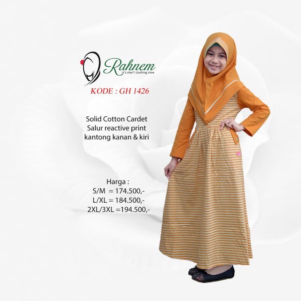 BAJU MUSLIM ANAK PEREMPUAN / RAHNEM GH- 1426 / FASHION MUSLIM