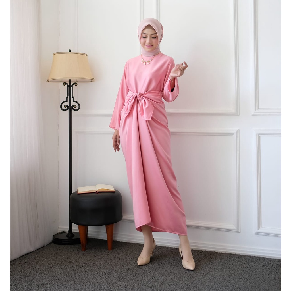 kaftan plus necklace mutiara kaftan ikat mutiara bahan maxmara bahan super bagus berkualitas bahan m