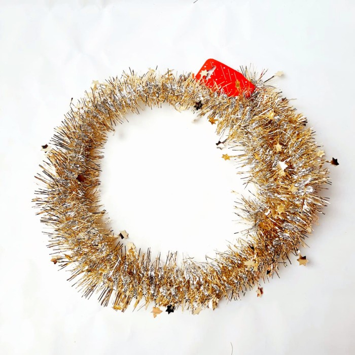 Slinger Merah Gold Emas Silver Dekorasi Tinsel Parcel Natal Imlek Sale GROSIR