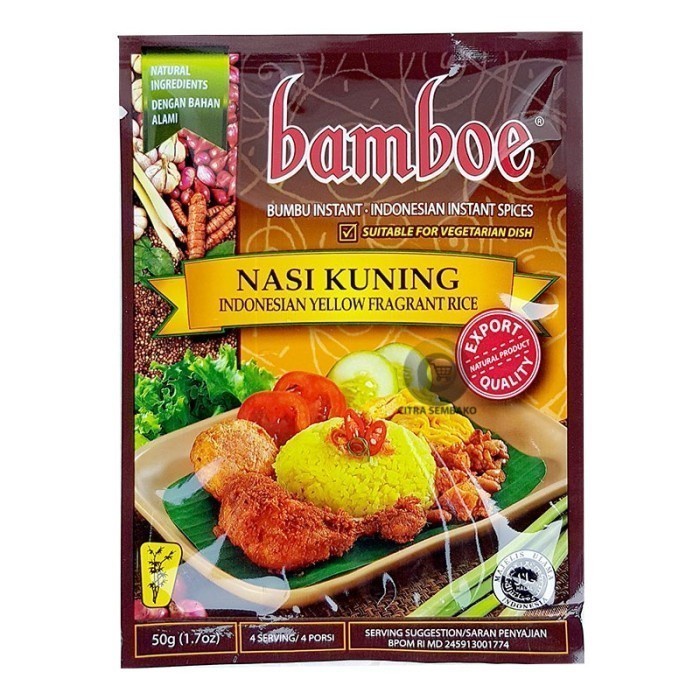 

Bamboe Bumbu Nasi Kuning 50gr / Indonesian Yellow Fragrant Rice