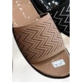 SANDAL SELOP WANITA MOTIF ZIGZAG WEDGES BAHAN RAJUT IMPORT FX-008 CASUAL CANTIK PROMO