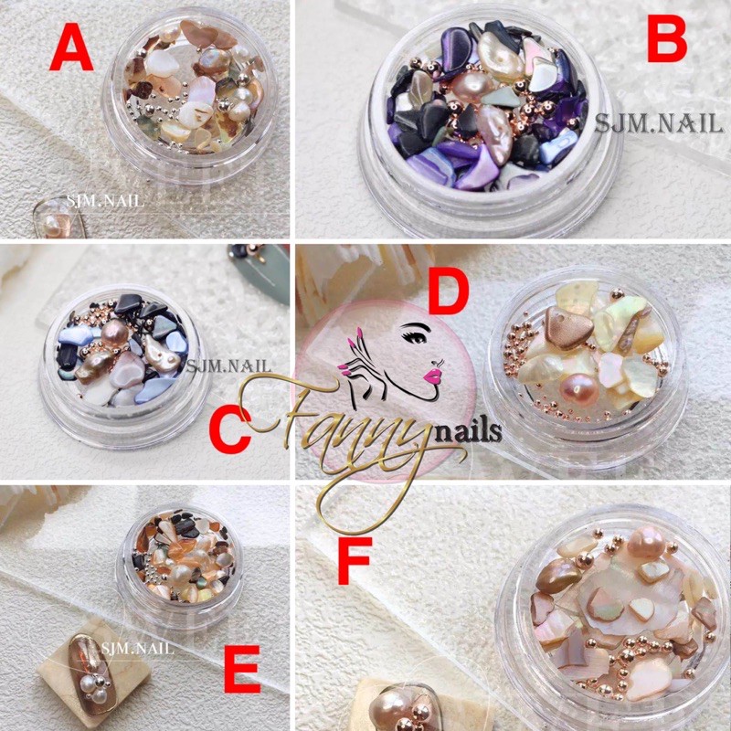 SHELL STONE BIG SHELL NAILART JAR / nail wheel bead caviar shell mix color hiasan kuku japan nails