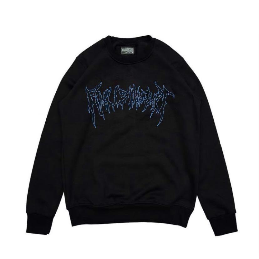 SWEATER CREWNECK HITAM METAL SWITER CREWNECK TERMURAH BESELLER DISTRO