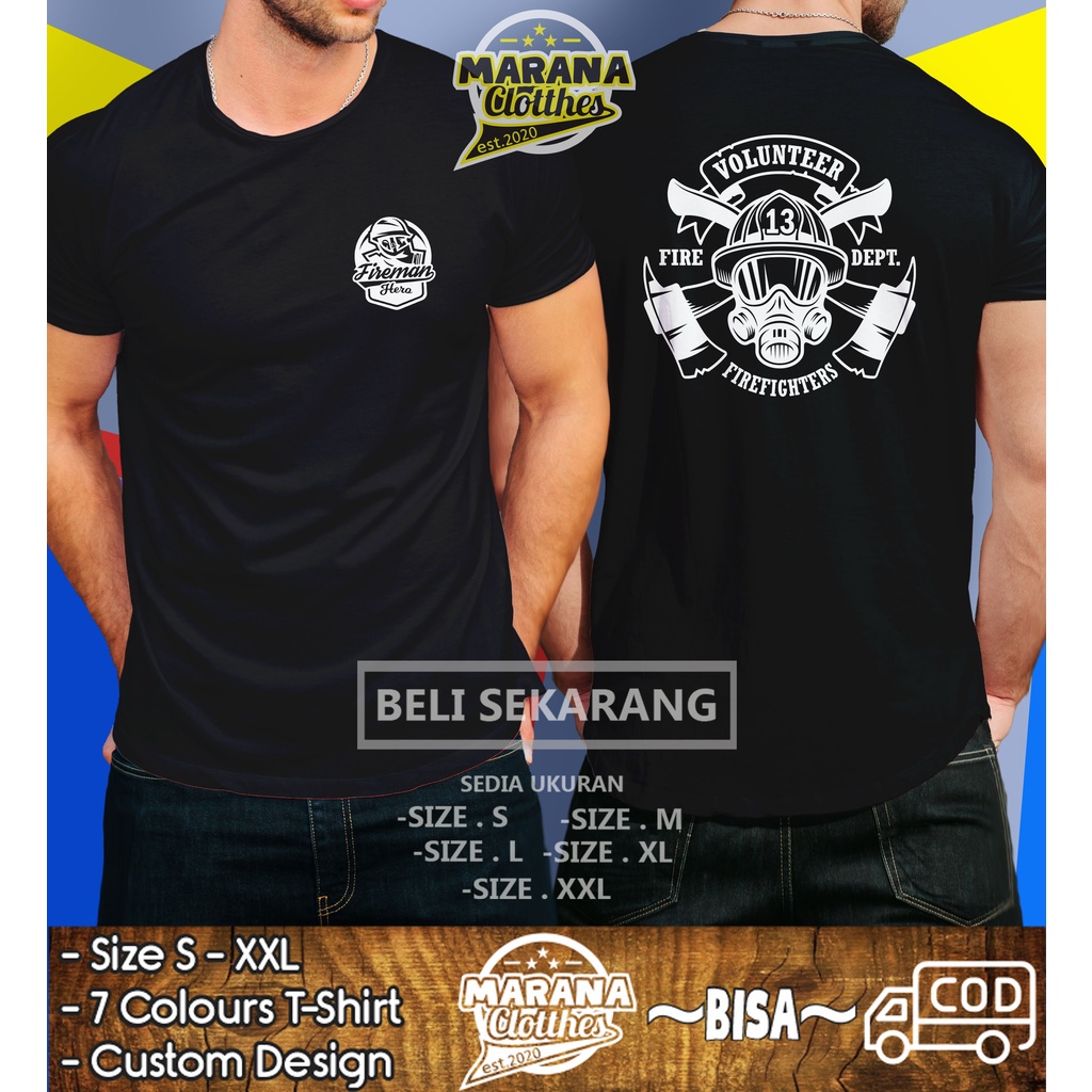 Kaos Pemadam Kebakaran Fire Fighter Baju Distro