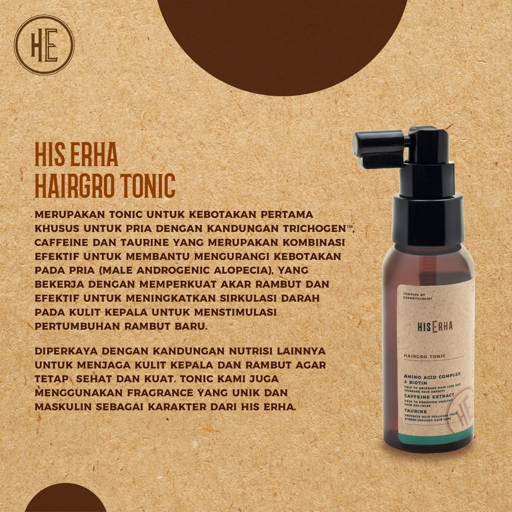 His Erha [Hairgro Tonic/Shampoo/Facial Wash/Essence/Pomade]