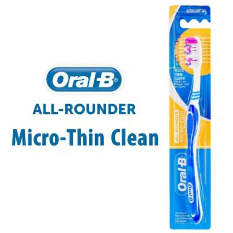 SIKAT GIGI ORAL B  MICRO THIN /CLEAN FRESH Clean Black/ All Rounder Medium TOOTHBRUSH herbal