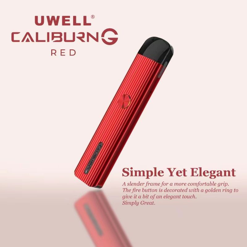 UWELL CALIBURN G POD KIT Uwell Caliburn G System Vape Kit Caliburn G Occ Coils 0.8ohm With Caliburn G Pod Cartridge 2ML-RED