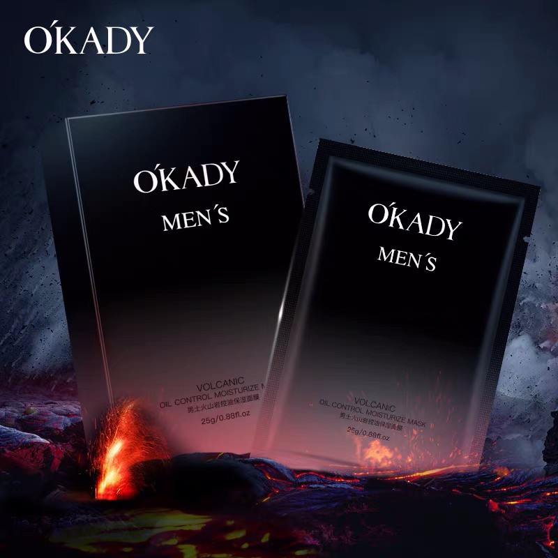 OKADY VOLCANIC OIL CONTROL ROCK MEN MASK MASKER KOREA WAJAH WANITA FACIAL SHEET MASK