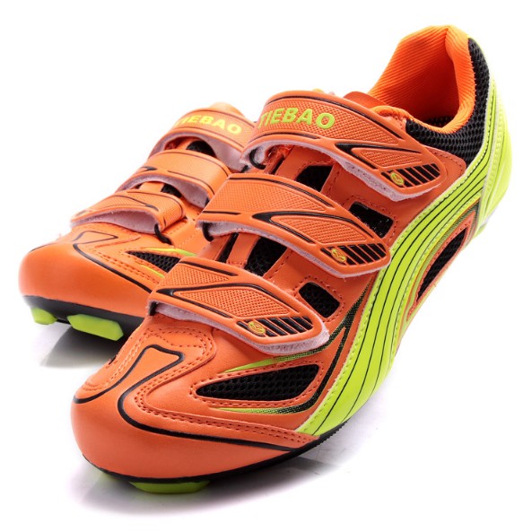 Best Seller Sepatu Sepeda Tiebao Multicleat Model Road &amp; MTB 1235 Orange Size Kecil