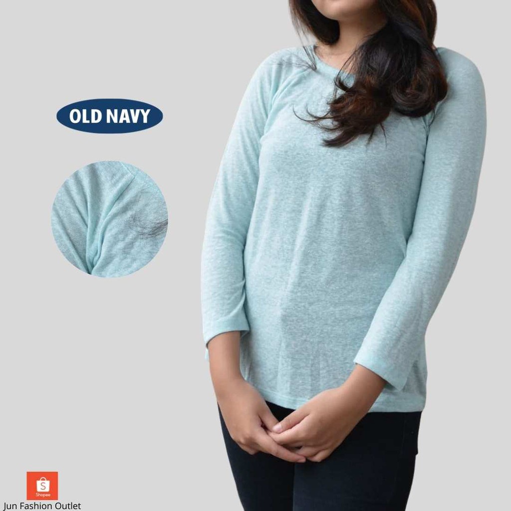 OLD NAVY - Kaos Lengan Panjang Polos Wanita Original Premium Pakaian Branded Sisa Ekspor