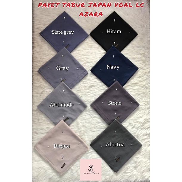 HIJAB PAYET TABUR JAPAN VOAL AZARA Laser CUT Hijab Payet Mutiara Premium Jilbab Segiempat Scarf-4
