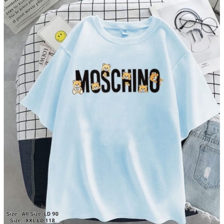 Moschino KAOS PRINTING All Size / XL X L / XXL  Jumbo Oversize Big Size Cotton Combet 30S Kaos Keren Berkualitas Distro Katun Motif Print Disney KAOSXXL