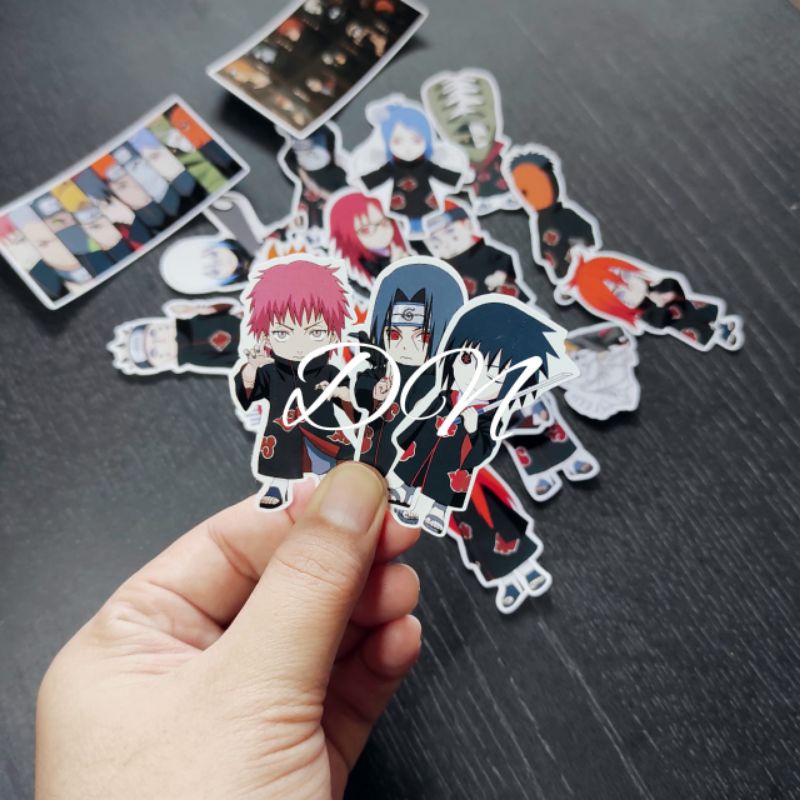 Stiker kertas anime gambar akatsuki 21pcs sticker accesoris gambar film naruto akatsuki