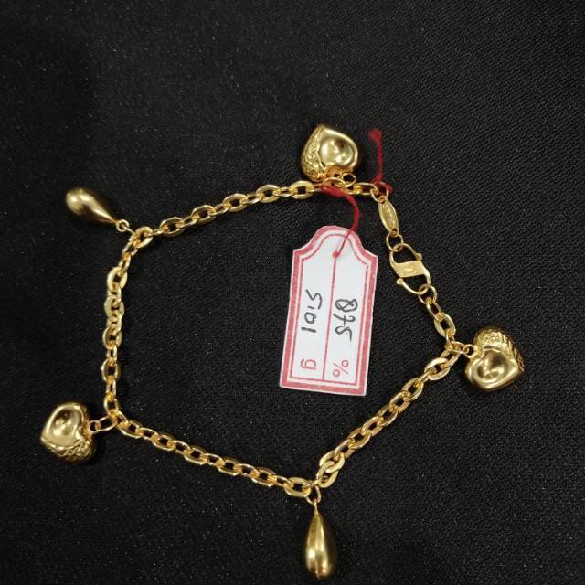 Gelang fancy  love emas asli 875 cap UBS