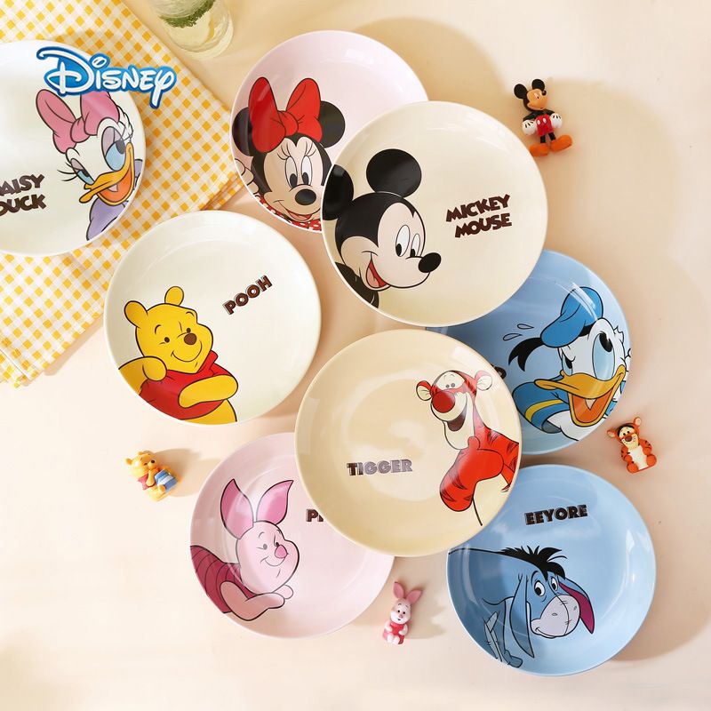 Piring Mangkok Alat Makan Keramik Original Donald Mickey Pooh Minnie Daisy Piglet Eeyore Tigger