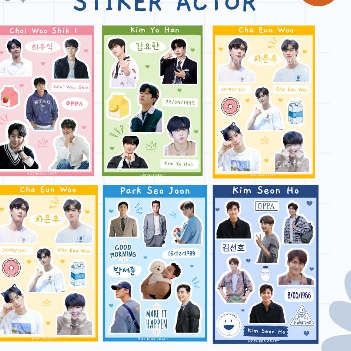 

ㄽ STICKER ACTOR Kim Seon Ho Park Seo Joon Choi Woo Shik Kim Yo Han Cha Eun Woo Jung Hae In