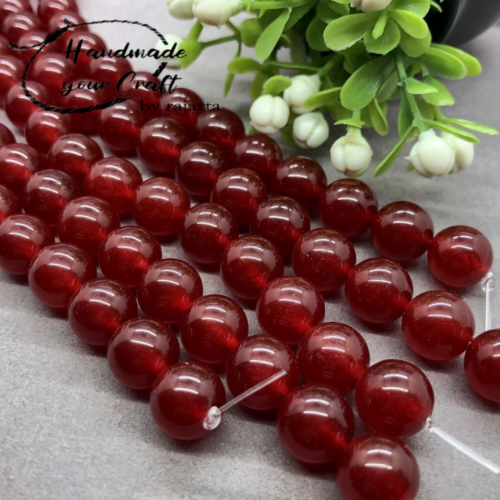 7.7 BIG SALE Dark Red Chalcedony Beads Natural Loose Stone