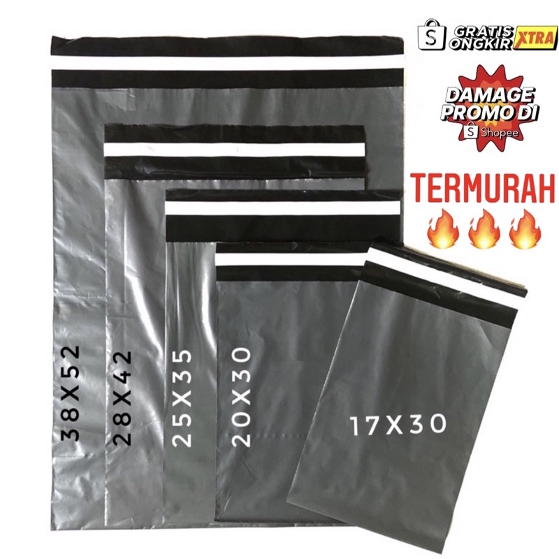 Size XS , S , M 1Pax isi 100Pcs plastik polymailer premium onlineshop termurah langsung pabrik perekat kuat