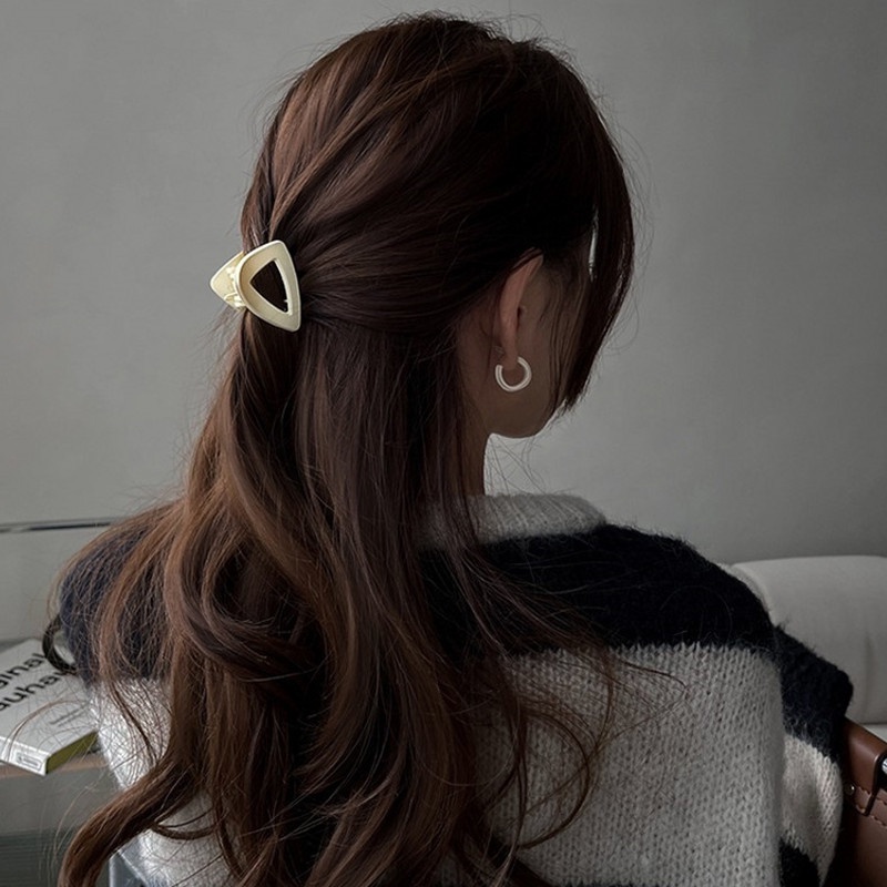 Jepit Rambut Ponytail Bahan Akrilik Bentuk Geometris Gaya Vintage Untuk Wanita