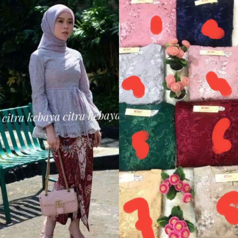set kebaya brokat tulle  citra lesti kejora / kebaya muslim / kebaya kondangan / kebaya wisuda / keb