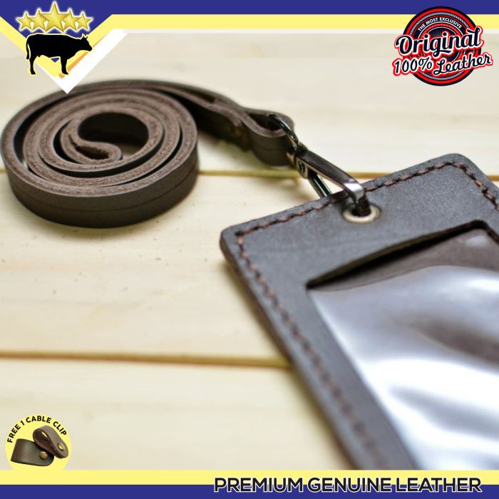 

ID CARD KULIT ASLI, NAME TAG CARD HOLDER LEATHER GOODS DARK BROWN