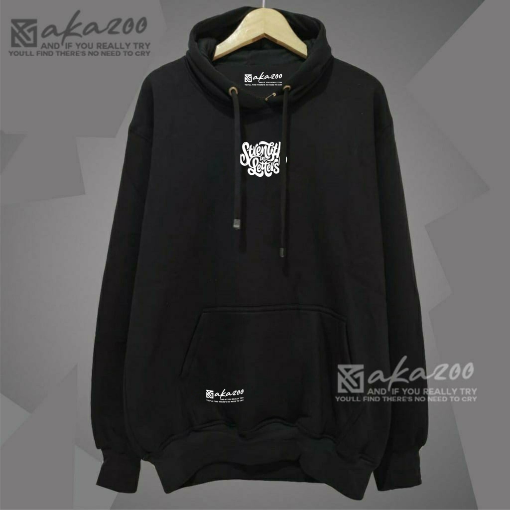 sweater hoodie pria distro kekinian 2022 akazoo warna hitam strenth letters sablon putih hoodie korean style sweater hoodie pria distro hoodie hijau hoodie oversize pria distro hoodie polos pria switer hoodie unisex premium akazoo official