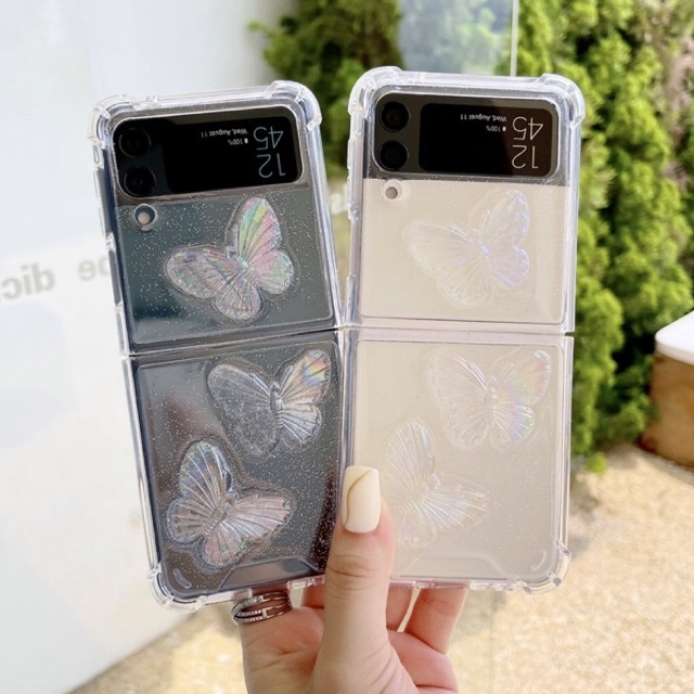 Butterfly Glitter Case Z Fold6 Z Flip 6  Z Fold 5 Z FLip 5 ZFlip6 Zflip5 Zfold5 Zfold 4 Zflip 4 3 Zfold 2 Zflip3 Zflip2 Z Flip Fold Casing