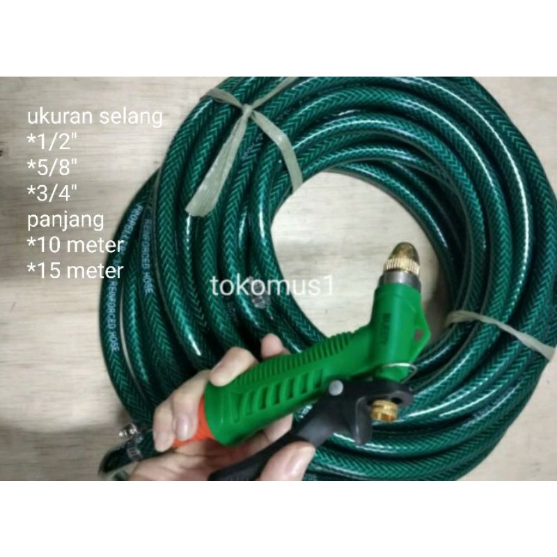 SELANG AIR/SELANG AIR ANTI LUMUT 1 PAKET DENGAN SEMPROTAN/WATERGUN/SPRAYER CUCI BIBIR KUNING/SELANG