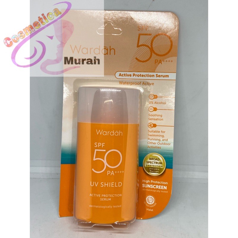 [ 35 ml / orange ] wardah uv shield active protection serum spf 50 // wardah uv shield spf 50