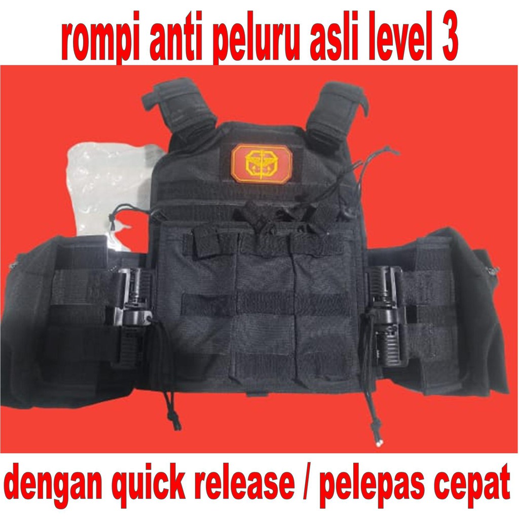 rompi antipeluru senjata api asli dengan pelepas cepat level 3A III 3 A IIIA bullet proof vest bulle