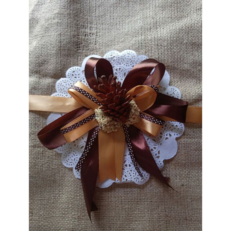 

PITA JUMBO PREMIUM COKLAT GOLD , pita hantaran jumbo, pita satin siap pasang, pita rustik murah