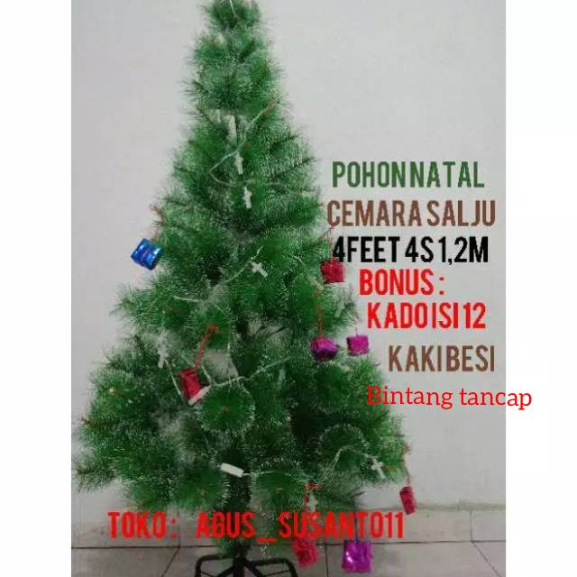  Pohon  natal cemara  salju  4s 4feet 1 2m Shopee Indonesia