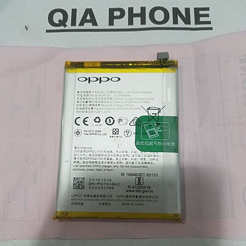 baterai oppo a3s /a5s /a5 /a7 model BLP673 asli copotan
